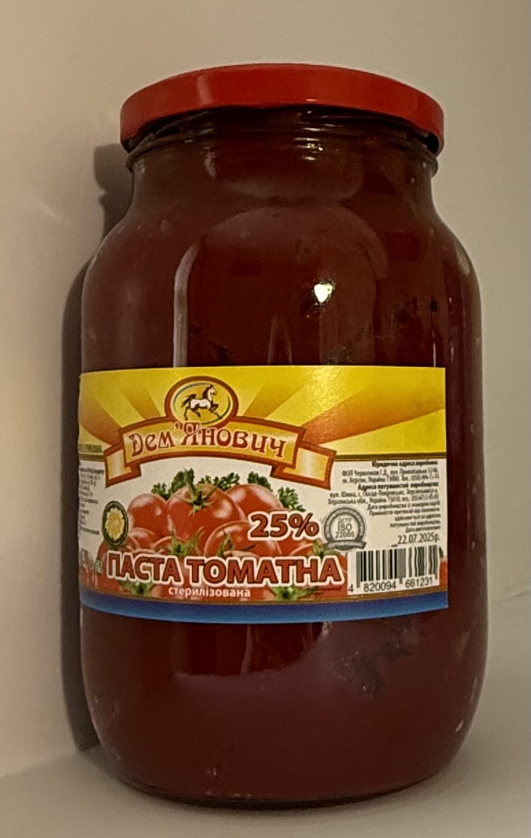 Паста томатна 25% ДЕМ'ЯНОВИЧ, 1100г